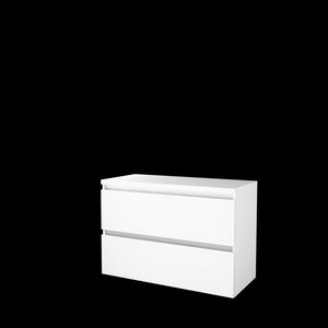 Set START-46 onderkast ice white 100cm greeploos 2x la tbv opbouwkom excl. afdekplaat (S46GL100TIW)