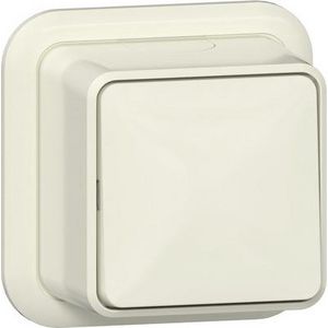 Wipschakelaar kruis + K/P Opbouw creme wit