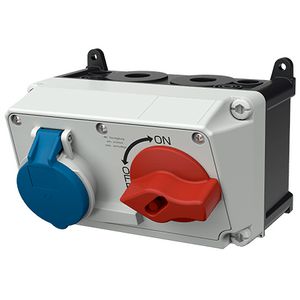 Wandcontactdoos 16A 3-polig  6H 230V IP44 AMAXX DUO