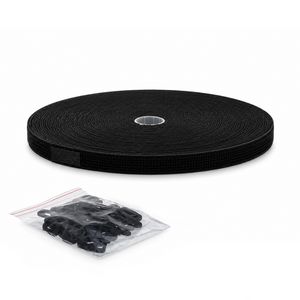 Klittenband 2-zijdig 20mm 25 meter+50 clips extra sterk zwrt