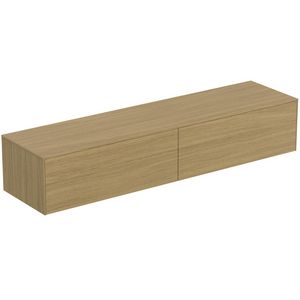 Conca wastafelmeubel 200x50x37cm 2 laden afdekblad zonder uitsnijding light oak