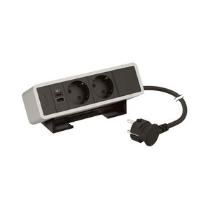 Bureaublk al.zwrt -2 contactdoos+1 USB A+C