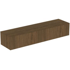 Conca wastafelmeubel 200x50x37cm 2 laden afdekblad zonder uitsnijding dark walnut