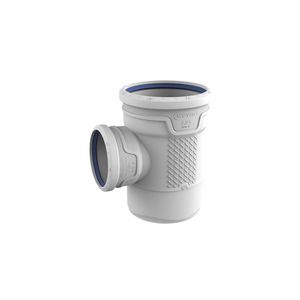 T-stuk PP AS+ geluidsarm 87° lichtgrijs 125x110x125mm mof x mof x spie