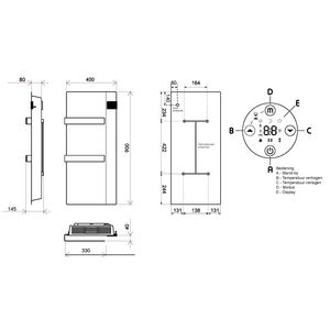 E-Comfort Onsen 900x400 - 750W - Structuur Wit RAL9003