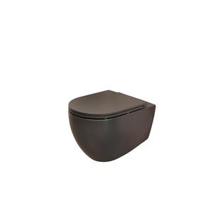 Wandcloset combipack Kameleon bruin mat rimfree 530mm incl. zitting softclose