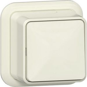 Wipschakelaar uit-wis + K/P Opbouw creme wit