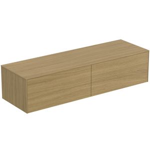 Conca wastafelmeubel 160x50x37cm 2 laden afdekblad zonder uitsnijding light oak