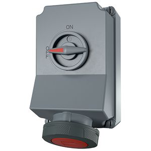 Wandcontactdoos 63A 4-polig  6H 400V IP67 HW/VN DUO materiaal AMELAN