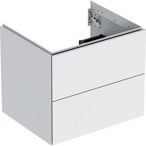 Wastafelonderkast 2x la 60cm mat wit ONE