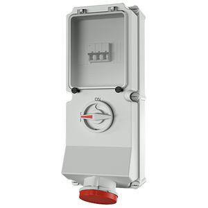 Wandcontactdoos 63A 4-polig  6H 400V IP44 DUO + autom.