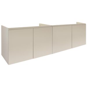 Onderkast (140x45cm) met 4 deuren greeploos afgeschuind - S2 - Café Noir