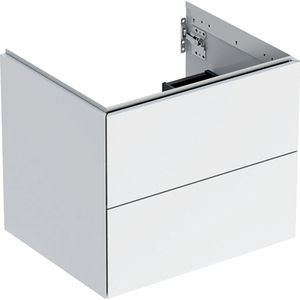 Wastafelonderkast 2x la 60cm wit hoogglans ONE