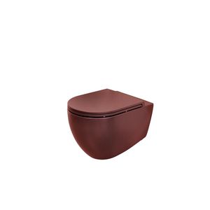 Wandcloset combipack Kameleon rood mat rimfree 530mm incl. zitting softclose