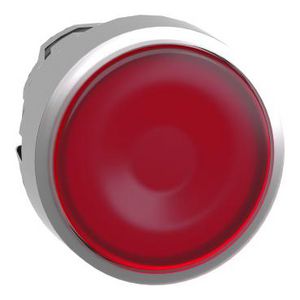 Kop verlichte drukknop Ø22mm Ongemarkeerd Rood chroom