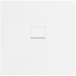 Douchebak Squaro Superfl. 1000x1000mm Quaryl met afvoerkap Ston.wit