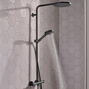 Showerpipe Raindance S 240 1 straalsoort PowderRain EcoSmart mat zwart