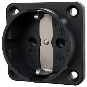 Inbouwwandcontactdoos 16A 2P+A 230V IP20 SCHUKO zwart