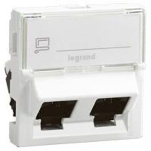 Connector 2xRJ45 FTP LCS6 2 modulen hoek Mosaic