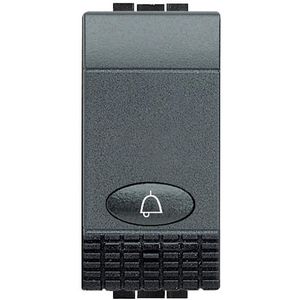 Pulsdrukker bel symbool 1 module antraciet Livinglight