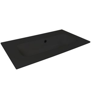 Wastafel 16 keramiek zwart 101x40.5cm 1 waskom zonder kraangat (los besteld)