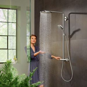 Showerpipe 240 1 straalsoort PowderRain EcoSmart thermostaat chroom