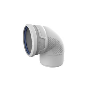 Bocht PP AS+ geluidsarm 87° lichtgrijs 125mm mof x spie
