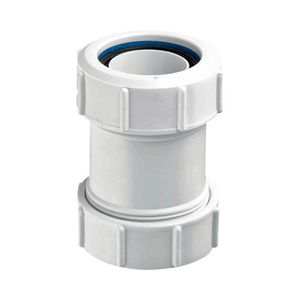 Overgangsstuk PP wit 1.1/4" lood x 40mm PVC (2 x klem) McAlpine