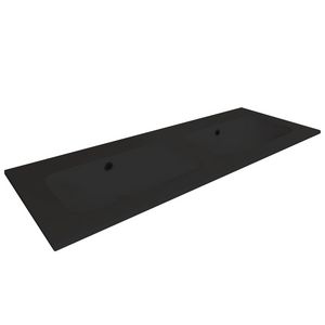 Wastafel 28 mat zwart 120cm 2x kom zonder kraangat (i.c.m. meubel)