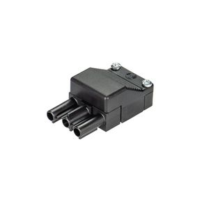 Kabelsteker ST18/3 male+kap zwart VVE=100