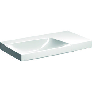 Xeno2 wastafel 90x48cm zonder kraangat zonder overloop aflegvlak rechts wit Keratect