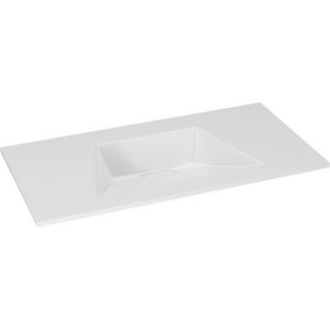 Meubelwastafel DESIGNO 90cm kunstmarmer wit zonder kraangat