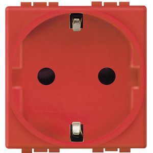 Wandcontactdoos 2p+t 10/16A kindveil.rood 2 mod. Livinglight