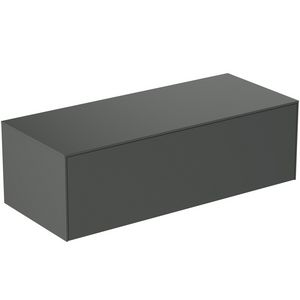 Conca wastafelmeubel 120x50x37cm 1 lade afdekblad zonder uitsnijding mat antraciet