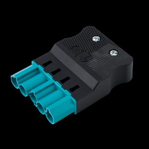 Steker vlak 5-polig 2 5 mm2 male turquoise (AC166 GSTF/525)