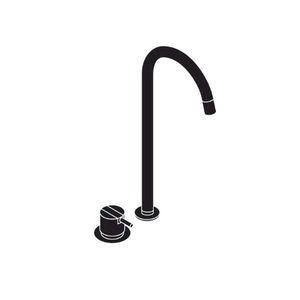 Monoknop wastafelkraan chroom 2-gats draaibare uitloop 145mm H355mm