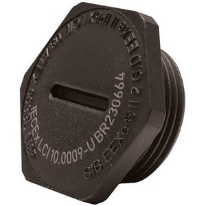 Plug Hexagonal ATEX EXE poly 6+25 glasvezel M12 Zwart VVE=50