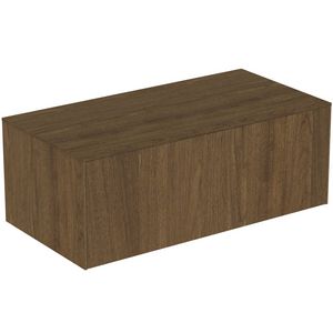 Conca wastafelmeubel 100x50x37cm 1 lade afdekblad zonder uitsnijding dark walnut