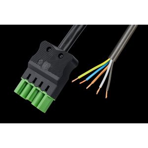 Aansluitsnoer male 5-polig 2,5mm² 1000cm groen B2ca (AC166 ALCGS/525 1000)