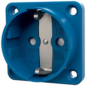 Inbouwwandcontactdoos 16A 2P+A 230V IP20 SCHUKO KI blauw