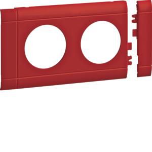 Afdekraam wandcontacdoos 2-voudig halogeenvrij rood