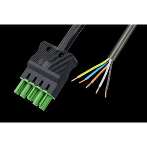 Aansluitsnoer female 5-polig 2,5mm² 1000cm groen B2ca (AC166 ALCGB/525 1000)