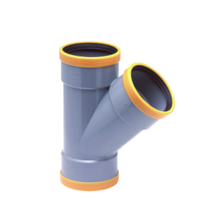 PVC manchet T-stuk 45° 250mm SN8 grijs 3x mof