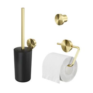 Closetaccessoireset Opal goud geborsteld (rolhouder/borstelgarnituur/haak)