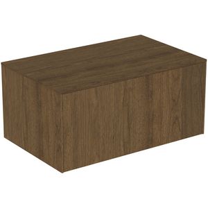 Conca wastafelmeubel 80x50x37cm 1 lade afdekblad zonder uitsnijding dark walnut