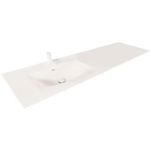 Wastafel 37kunstmarmer 120.5cm 1x kom links met kraangat (i.c.m. meubel)