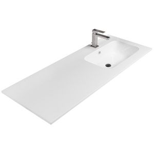 Wastafel 23kunstmarmer 120,5cm 1x kom rechts met kraangat (i.c.m. meubel)