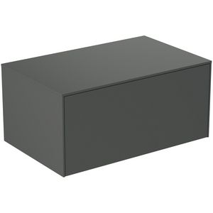 Conca wastafelmeubel 80x50x37cm 1 lade afdekblad zonder uitsnijding mat antraciet