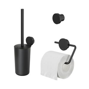 Closetaccessoireset Opal zwart (rolhouder/borstelgarnituur/haak)