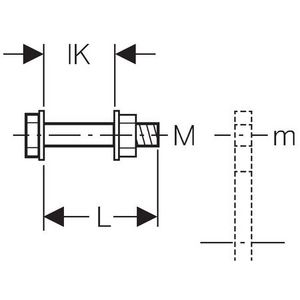 Zeskantbout+moer MAPRESS verzinkt tbv flensverbinding M12x60mm VVE=4